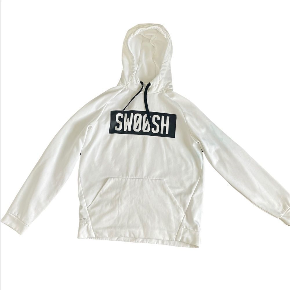 Nike swoosh white and black hoodie sweatshirt medium men’s D101